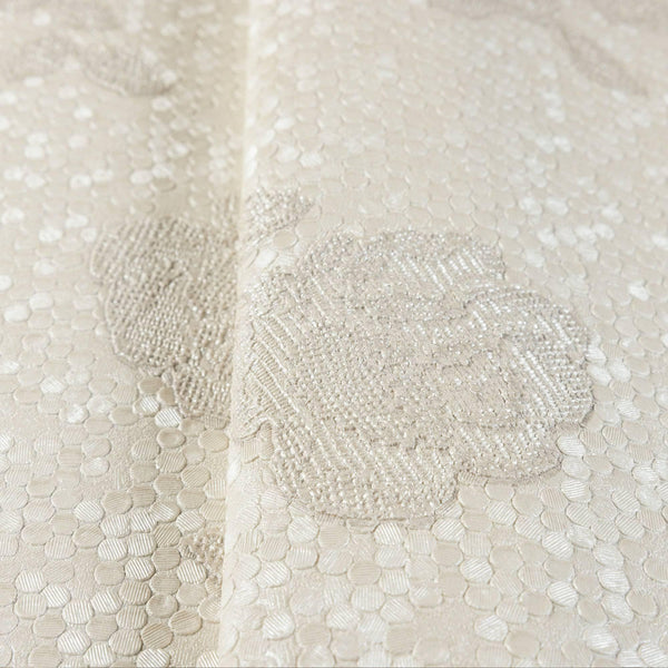 Luxury Ivory Textured Embossed 3D Embossed Wallpaper, Premium Non-Woven Wall Covering, 41.7"W x 398"H, Washable Removable for