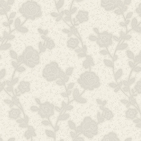Luxury Ivory Textured Embossed 3D Embossed Wallpaper, Premium Non-Woven Wall Covering, 41.7"W x 398"H, Washable Removable for