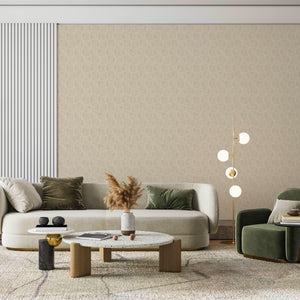 Luxury Beige Geometric Textured Wallpaper, Glam Non-Woven Wall Covering, 41.7"W x 614"H, Washable Removable for Living Room B