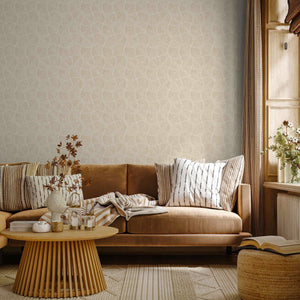 Luxury Beige Geometric Textured Wallpaper, Glam Non-Woven Wall Covering, 41.7"W x 614"H, Washable Removable for Living Room B