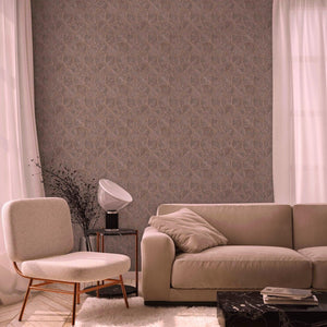 Luxury Brown Geometric Textured Wallpaper, Contemporary Non-Woven Wall Covering, 41.7"W x 614"H, Washable Removable for Livin