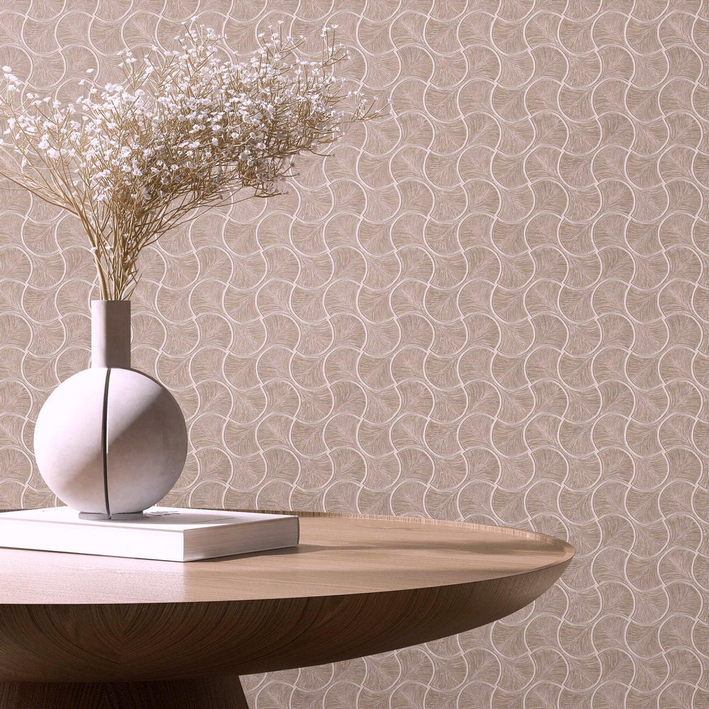 Luxury Brown Geometric Textured Wallpaper, Premium Non-Woven Wall Covering, 41.7"W x 614"H, Washable Removable for Living Roo
