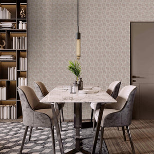Luxury Brown Geometric Textured Wallpaper, Premium Non-Woven Wall Covering, 41.7"W x 614"H, Washable Removable for Living Roo