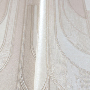 Luxury Cream Geometric Embossed 3D Embossed Wallpaper, Modern Non-Woven Wall Covering, 41.7"W x 398"H, Washable Removable for