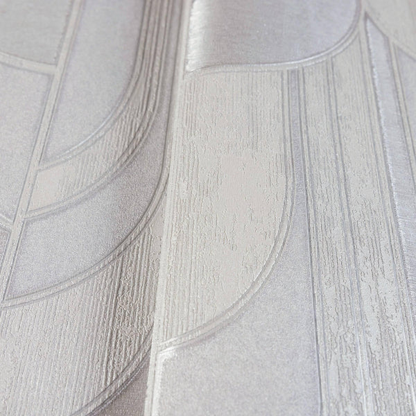 Luxury White Geometric Embossed 3D Embossed Wallpaper, Boho Non-Woven Wall Covering, 41.7"W x 398"H, Washable Removable for L
