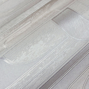Luxury White Geometric Embossed 3D Embossed Wallpaper, Boho Non-Woven Wall Covering, 41.7"W x 398"H, Washable Removable for L