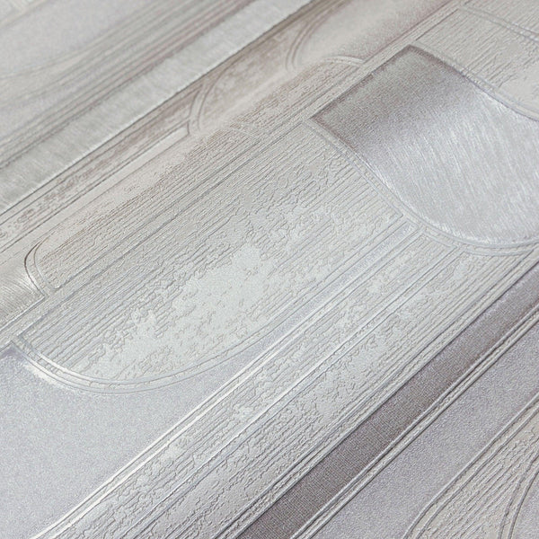 Luxury White Geometric Embossed 3D Embossed Wallpaper, Boho Non-Woven Wall Covering, 41.7"W x 398"H, Washable Removable for L