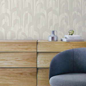 Luxury White Geometric Embossed 3D Embossed Wallpaper, Boho Non-Woven Wall Covering, 41.7"W x 398"H, Washable Removable for L