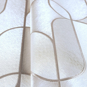 Luxury Beige Geometric Embossed 3D Embossed Wallpaper, Farmhouse Non-Woven Wall Covering, 41.7"W x 614"H, Washable Removable 