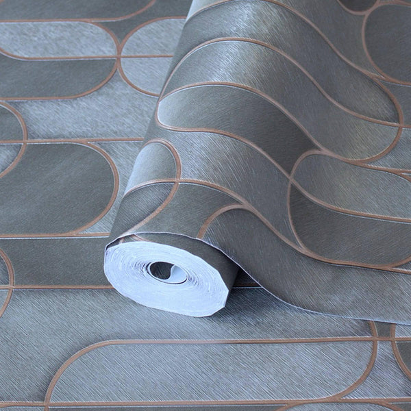 Luxury Gray Geometric Embossed 3D Embossed Wallpaper, Contemporary Non-Woven Wall Covering, 41.7"W x 614"H, Washable Removabl