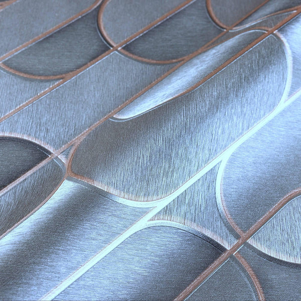 Luxury Gray Geometric Embossed 3D Embossed Wallpaper, Contemporary Non-Woven Wall Covering, 41.7"W x 614"H, Washable Removabl