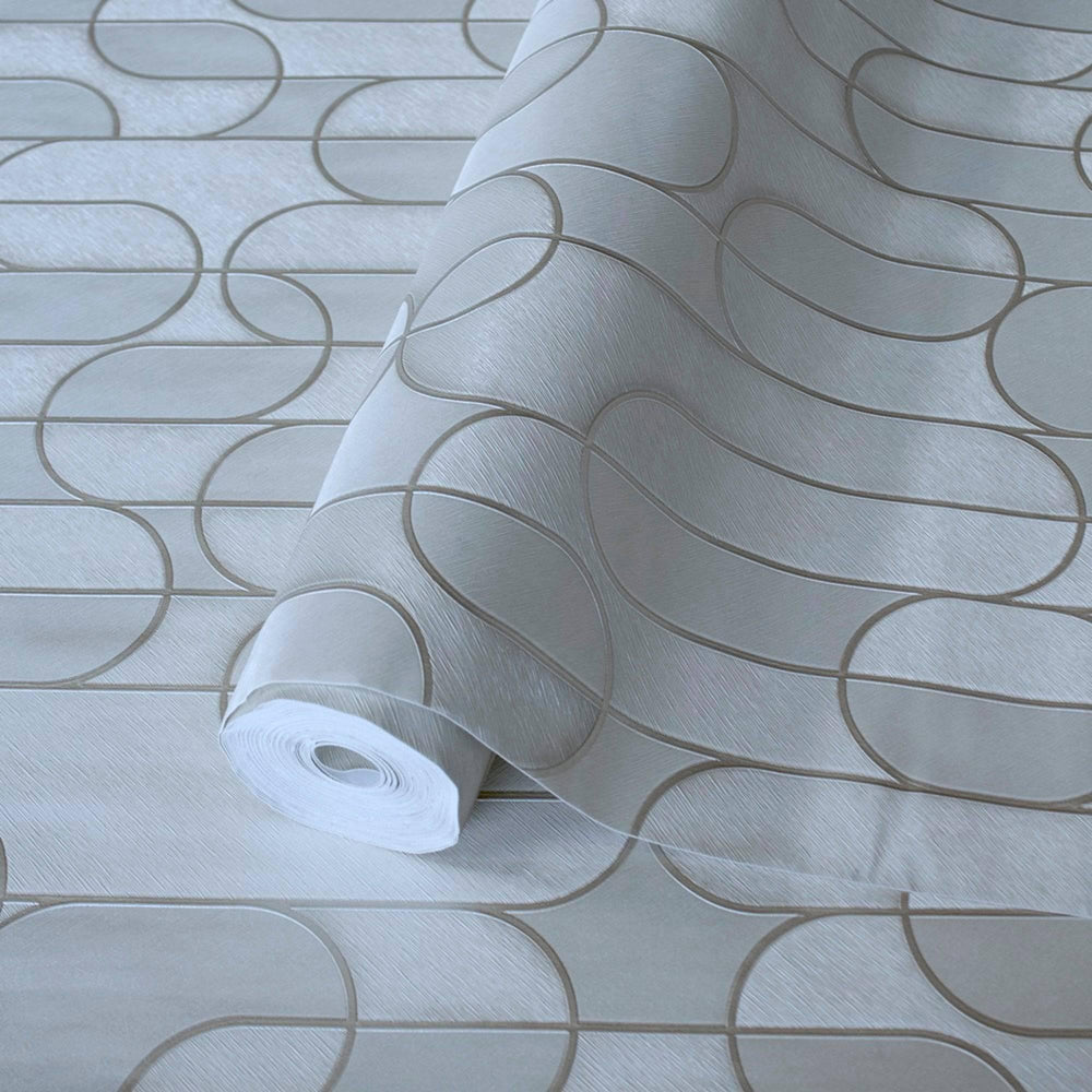 Luxury Gray Geometric Embossed 3D Embossed Wallpaper, Contemporary Non-Woven Wall Covering, 41.7"W x 614"H, Washable Removabl