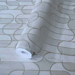 Luxury Gray Geometric Embossed 3D Embossed Wallpaper, Contemporary Non-Woven Wall Covering, 41.7"W x 614"H, Washable Removabl