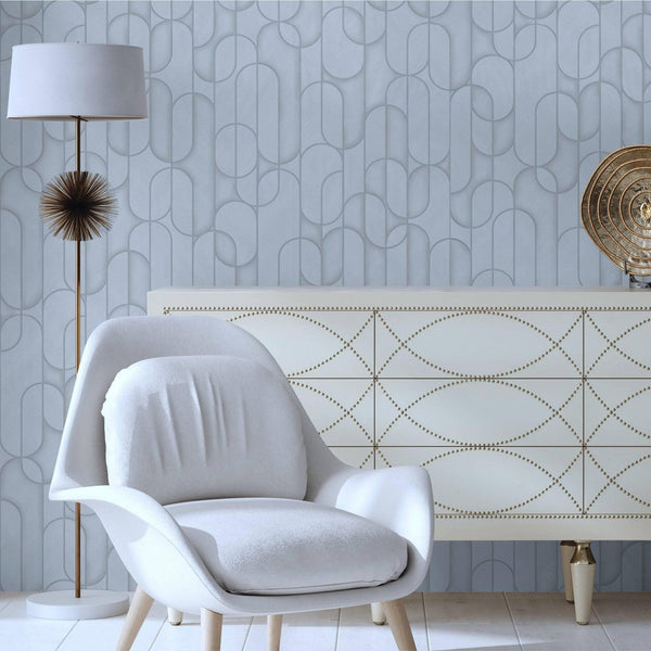 Luxury Gray Geometric Embossed 3D Embossed Wallpaper, Contemporary Non-Woven Wall Covering, 41.7"W x 614"H, Washable Removabl