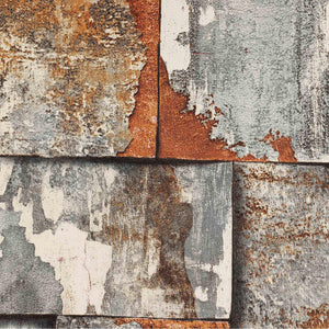 Luxury Gray Stone Embossed 3D Embossed Wallpaper, Industrial Non-Woven Wall Covering, 41.7"W x 398"H, Washable Removable for 