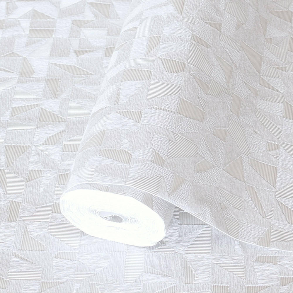 Luxury Cream Abstract Geometric Wallpaper, Coastal Non-Woven Wall Covering, 41.7"W x 614"H, Washable Removable for Living Roo