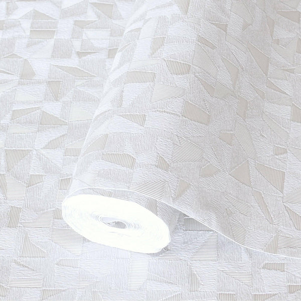 Luxury Cream Abstract Geometric Wallpaper, Coastal Non-Woven Wall Covering, 41.7"W x 614"H, Washable Removable for Living Roo