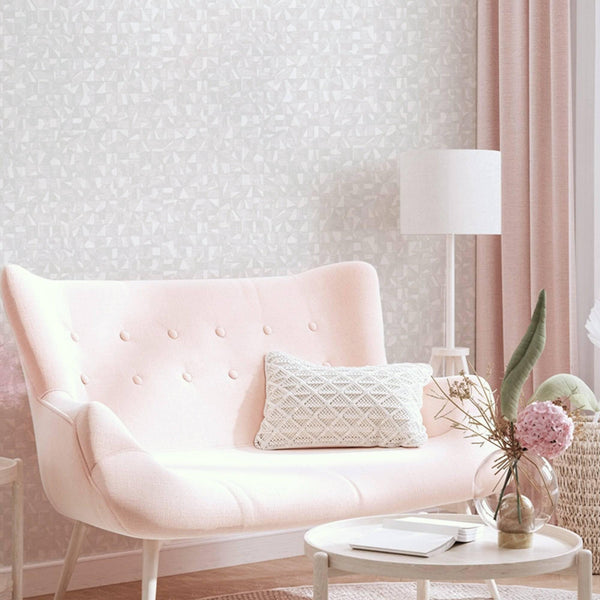 Luxury Cream Abstract Geometric Wallpaper, Coastal Non-Woven Wall Covering, 41.7"W x 614"H, Washable Removable for Living Roo