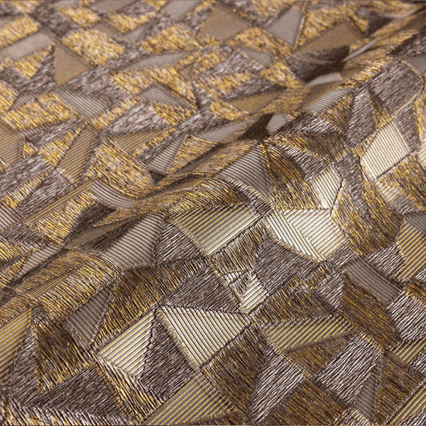 Luxury Gold Abstract Geometric Wallpaper, Farmhouse Non-Woven Wall Covering, 41.7"W x 614"H, Washable Removable for Living Ro