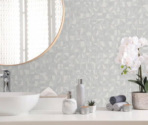 Luxury Gray Abstract Geometric Wallpaper, Premium Non-Woven Wall Covering, 41.7"W x 614"H, Washable Removable for Living Room