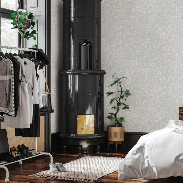 Luxury Gray Abstract Geometric Wallpaper, Premium Non-Woven Wall Covering, 41.7"W x 614"H, Washable Removable for Living Room
