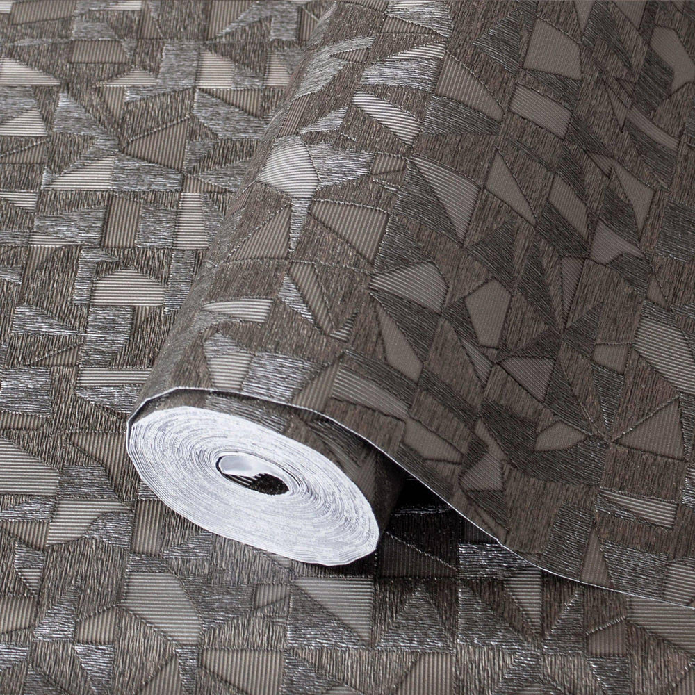 Luxury Brown Abstract Geometric Wallpaper, Premium Non-Woven Wall Covering, 41.7"W x 614"H, Washable Removable for Living Roo