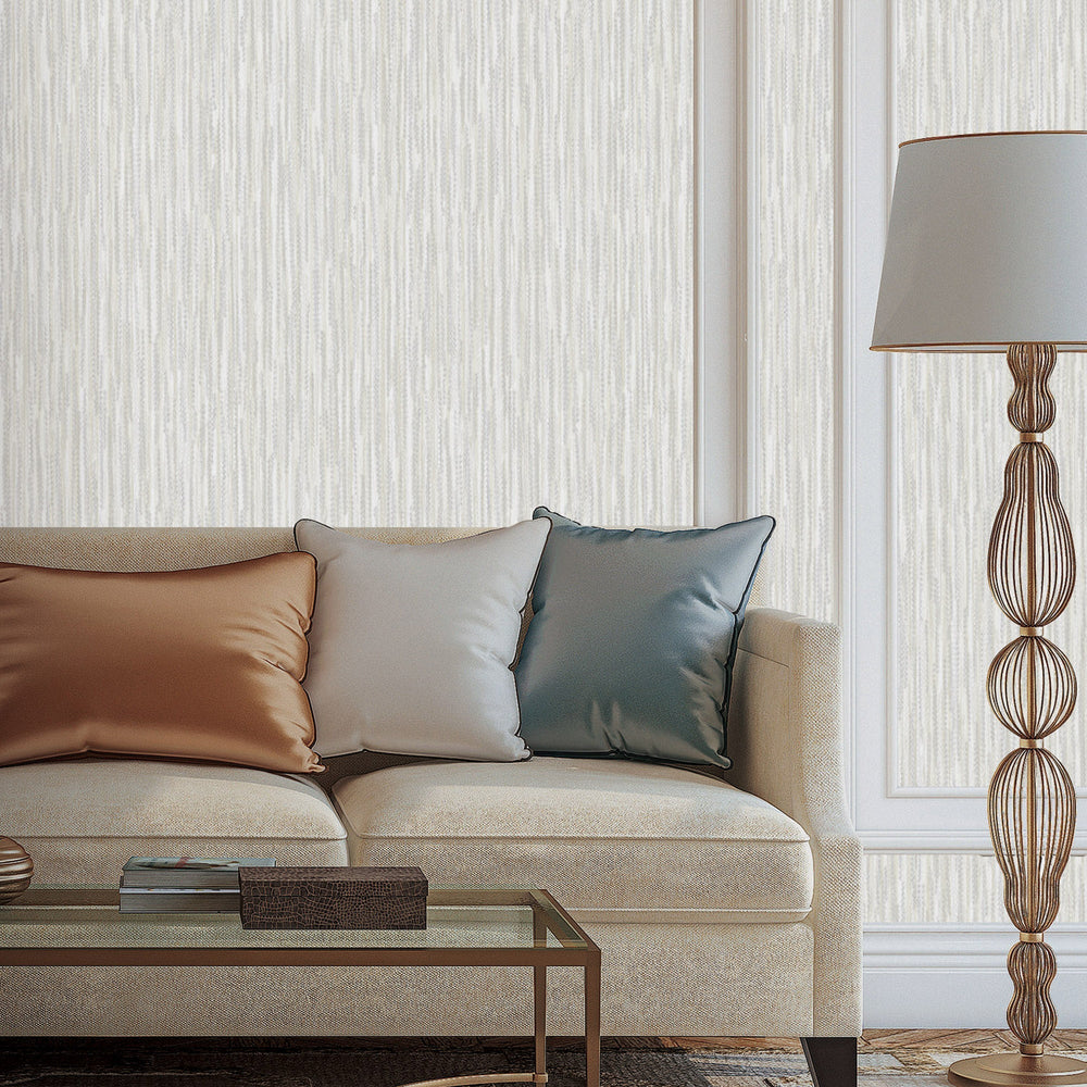 Luxury Gray Striped Stripe 3D Embossed Wallpaper, Premium Non-Woven Wall Covering, 41.7"W x 614"H, Washable Removable for Liv