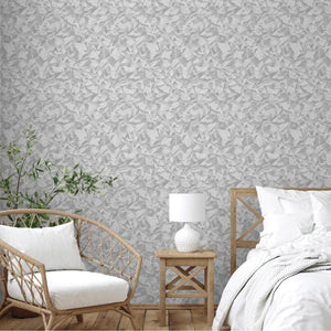 Luxury Silver Abstract Wallpaper, Premium Non-Woven Wall Covering, 41.7"W x 398"H, Washable Removable for Living Room Bedroom