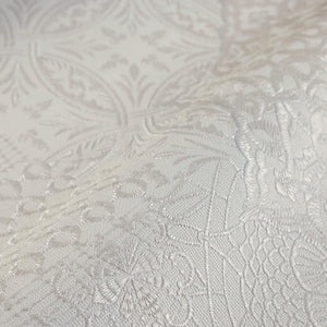 Luxury Silver Abstract Damask 3D Embossed Wallpaper, Mediterranean Non-Woven Wall Covering, 41.7"W x 398"H, Washable Removabl