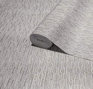 Luxury Gray Geometric Embossed 3D Embossed Wallpaper, Boho Non-Woven Wall Covering, 41.7"W x 614"H, Washable Removable for Li