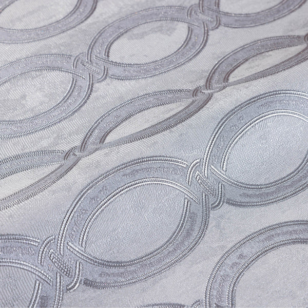 Luxury Silver Geometric Embossed 3D Embossed Wallpaper, Boho Non-Woven Wall Covering, 41.7"W x 398"H, Washable Removable for 