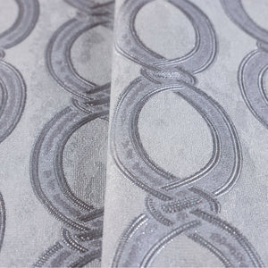Luxury Silver Geometric Embossed 3D Embossed Wallpaper, Boho Non-Woven Wall Covering, 41.7"W x 398"H, Washable Removable for 