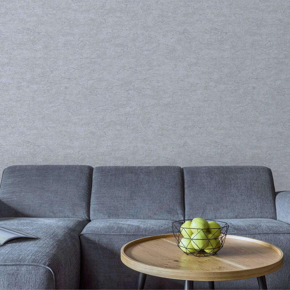 Luxury Silver Abstract Textured 3D Embossed Wallpaper, Industrial Non-Woven Wall Covering, 41.7"W x 398"H, Washable Removable