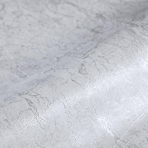 Luxury Silver Abstract Textured 3D Embossed Wallpaper, Industrial Non-Woven Wall Covering, 41.7"W x 398"H, Washable Removable