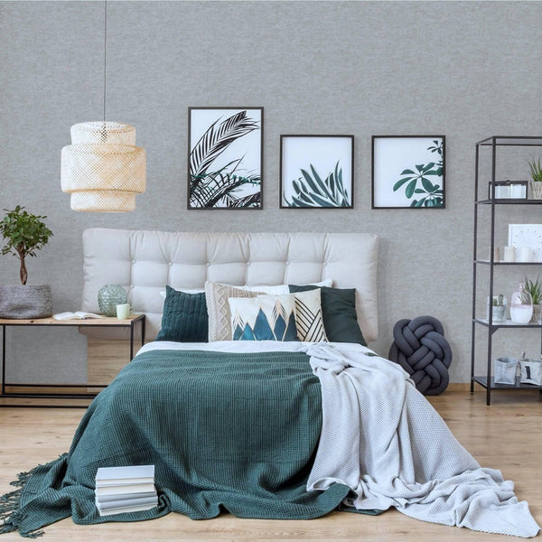 Luxury Silver Abstract Textured 3D Embossed Wallpaper, Industrial Non-Woven Wall Covering, 41.7"W x 398"H, Washable Removable