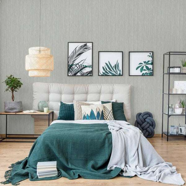 Luxury Silver Abstract Striped 3D Embossed Wallpaper, Scandinavian Non-Woven Wall Covering, 41.7"W x 614"H, Washable Removabl
