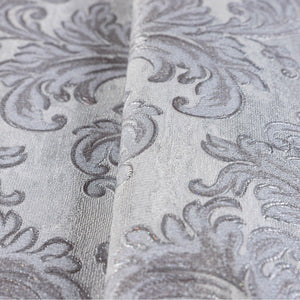 Luxury Silver Damask Embossed 3D Embossed Wallpaper, Coastal Non-Woven Wall Covering, 41.7"W x 398"H, Washable Removable for 