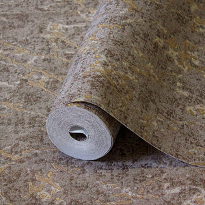 Luxury Brown Abstract Textured Wallpaper, Contemporary Non-Woven Wall Covering, 41.7"W x 398"H, Washable Removable for Living