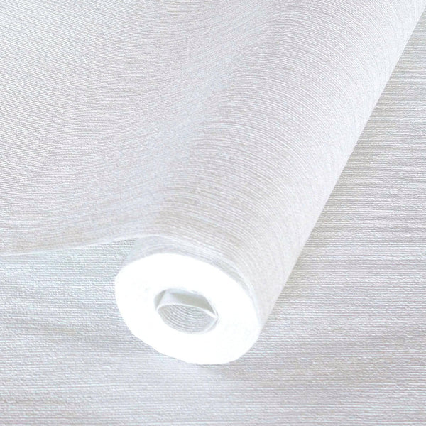Luxury White Textured Embossed 3D Embossed Wallpaper, Boho Non-Woven Wall Covering, 41.7"W x 398"H, Washable Removable for Li