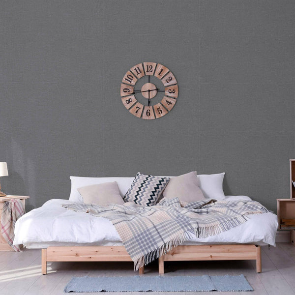 Luxury Gray Fabric Textured Wallpaper, Modern Non-Woven Wall Covering, 41.7"W x 614"H, Washable Removable for Living Room Bed