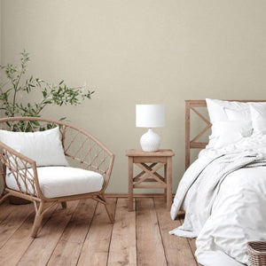 Luxury Beige Fabric Textured Wallpaper, Farmhouse Non-Woven Wall Covering, 41.7"W x 614"H, Washable Removable for Living Room