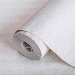 Luxury Gray Textured Linen Wallpaper, Country Non-Woven Wall Covering, 41.7"W x 614"H, Washable Removable for Living Room Bed