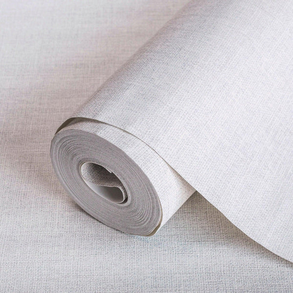 Luxury Gray Textured Linen Wallpaper, Country Non-Woven Wall Covering, 41.7"W x 614"H, Washable Removable for Living Room Bed