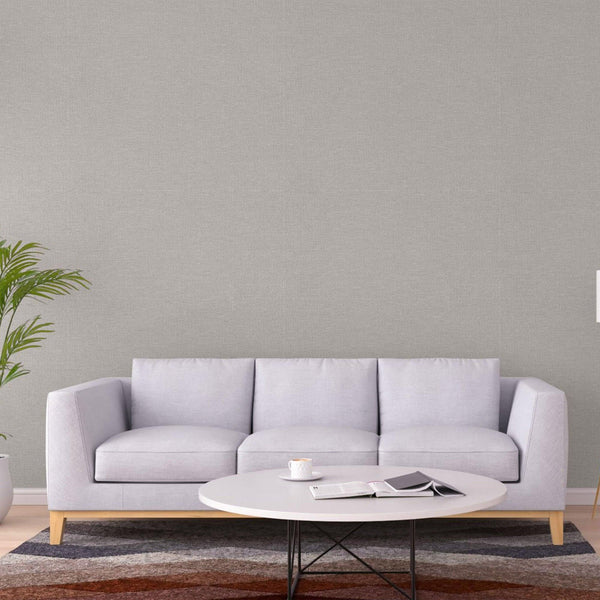 Luxury Gray Textured Linen Wallpaper, Country Non-Woven Wall Covering, 41.7"W x 614"H, Washable Removable for Living Room Bed