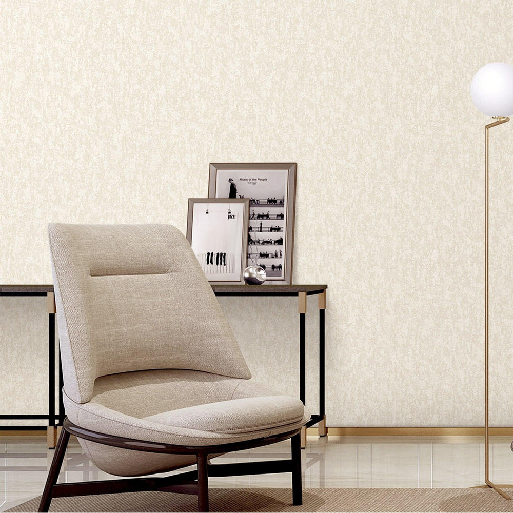 Luxury Cream Abstract Distressed Wallpaper, Modern Non-Woven Wall Covering, 41.7"W x 398"H, Washable Removable for Living Roo