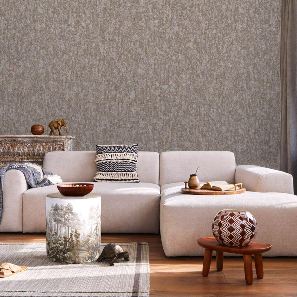 Luxury Brown Abstract Distressed Wallpaper, Modern Non-Woven Wall Covering, 41.7"W x 398"H, Washable Removable for Living Roo