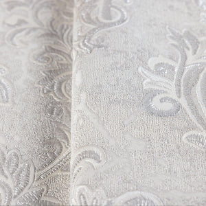 Luxury Gray Damask Embossed 3D Embossed Wallpaper, Elegant Non-Woven Wall Covering, 41.7"W x 398"H, Washable Removable for Li