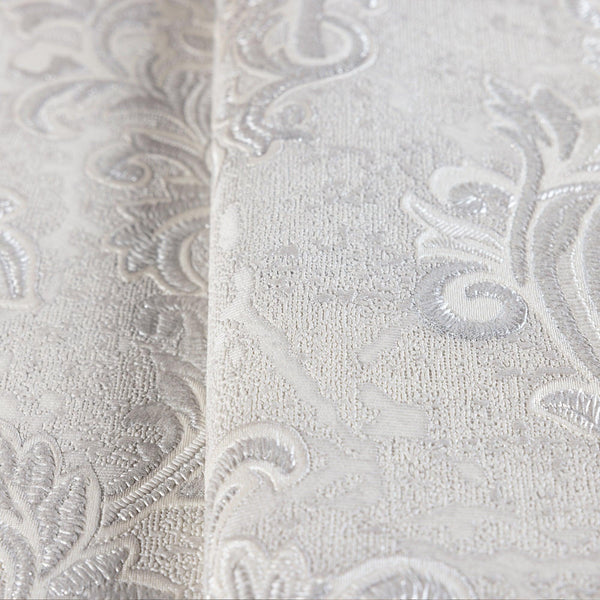 Luxury Gray Damask Embossed 3D Embossed Wallpaper, Elegant Non-Woven Wall Covering, 41.7"W x 398"H, Washable Removable for Li