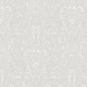Luxury Gray Damask Embossed 3D Embossed Wallpaper, Elegant Non-Woven Wall Covering, 41.7"W x 398"H, Washable Removable for Li