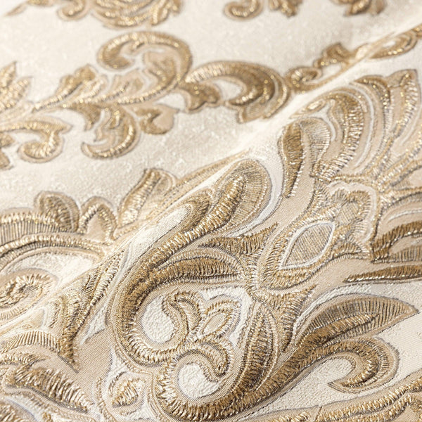 Luxury Gold Damask Embossed 3D Embossed Wallpaper, Glam Non-Woven Wall Covering, 41.7"W x 398"H, Washable Removable for Livin
